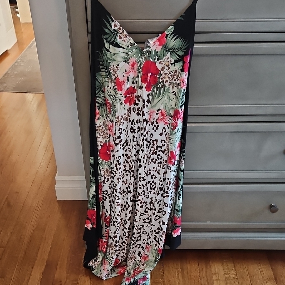 Tommy Bahama Floral and Leopard Print Maxi Dress